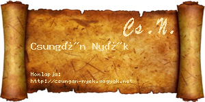 Csungán Nyék névjegykártya